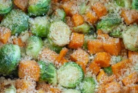 Crispy Parmesan Air Fryer Brussels Sprouts and Butternut Squash