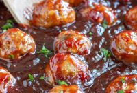 Cranberry BBQ Glazed Turkey Meatballs
