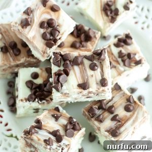 Mint fudge on a plate