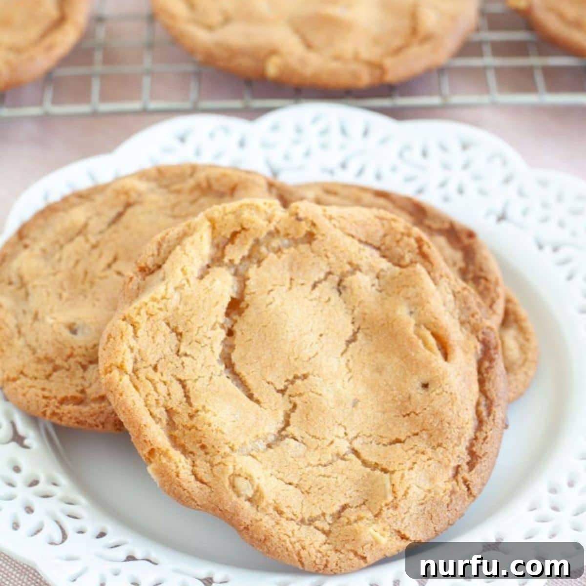 Golden Butterscotch Bliss 4 A beautifully arranged plate of freshly baked butterscotch cookies, ready to be enjoyed.