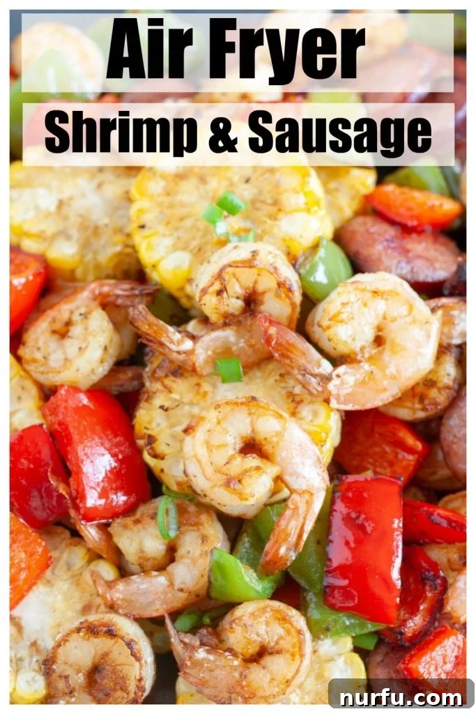 Air-Fried Shrimp and Sausage Medley 2 Shrimp Sausage Peppers and Corn in an Air Fryer