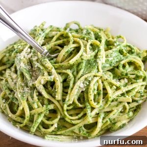 Vibrant Verde Pasta 5 Pasta in a bowl with green sauce.