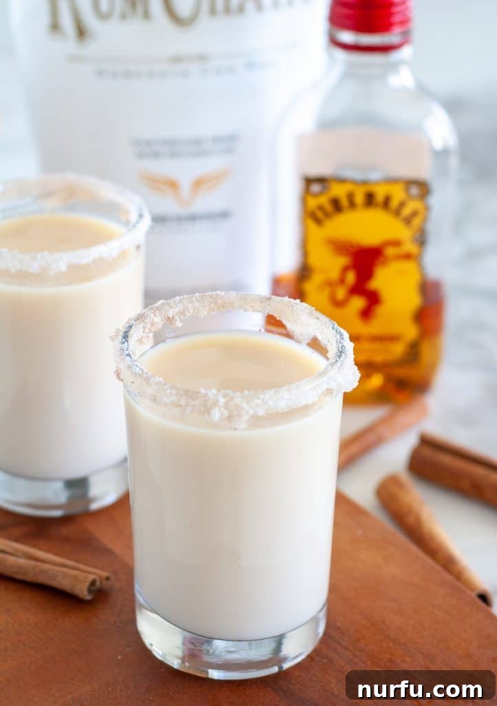 Golden Cinnamon Surge 2 Shot glasses with fireball and rumchata