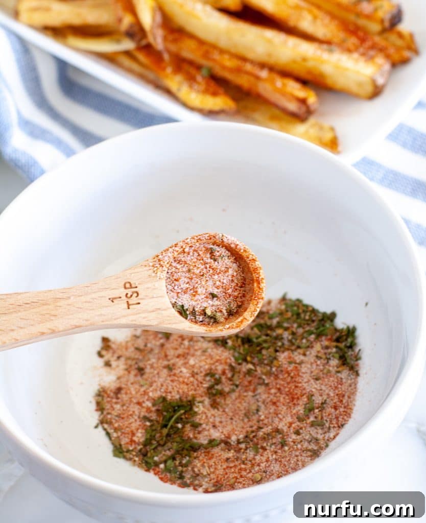 seasoning mix in a wooden spoon