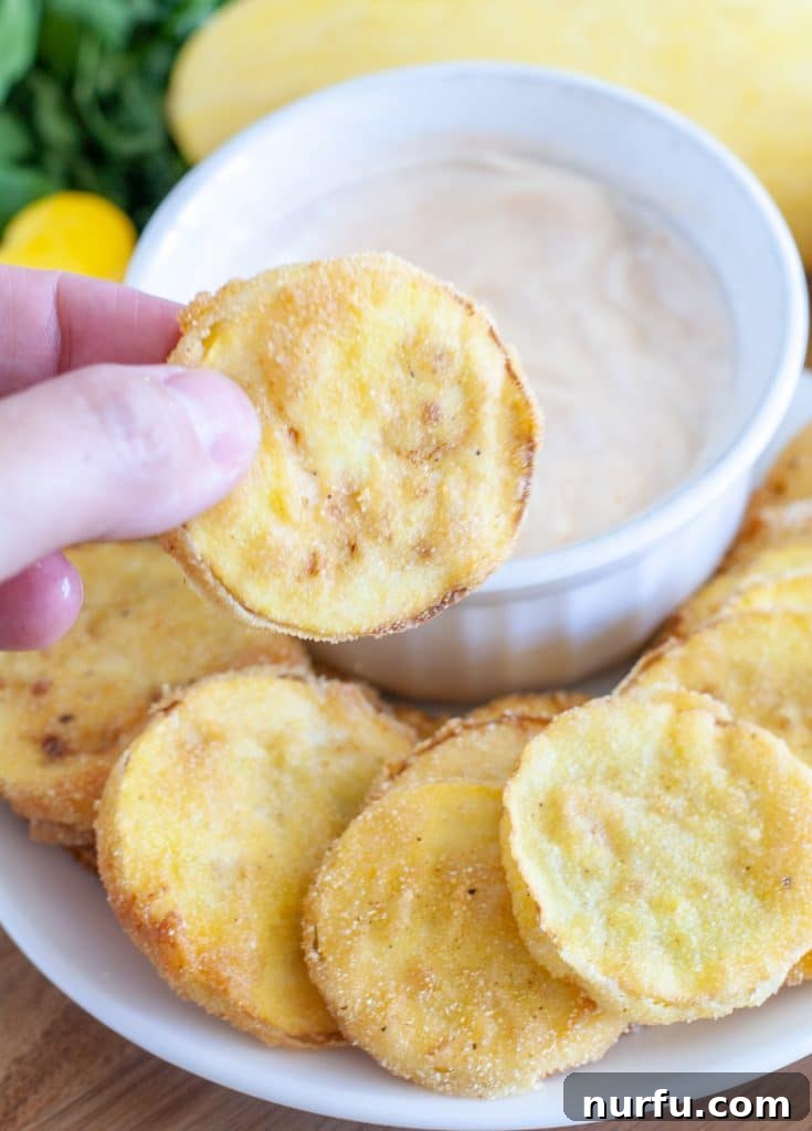 Southern Fried Yellow Squash 4 hand holding squash round