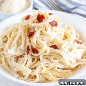 Creamy pasta with sauce on a plate