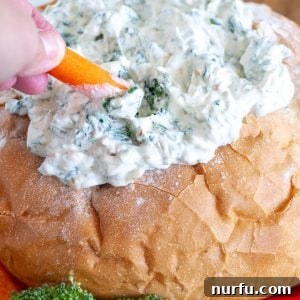 spinach dip with carrot