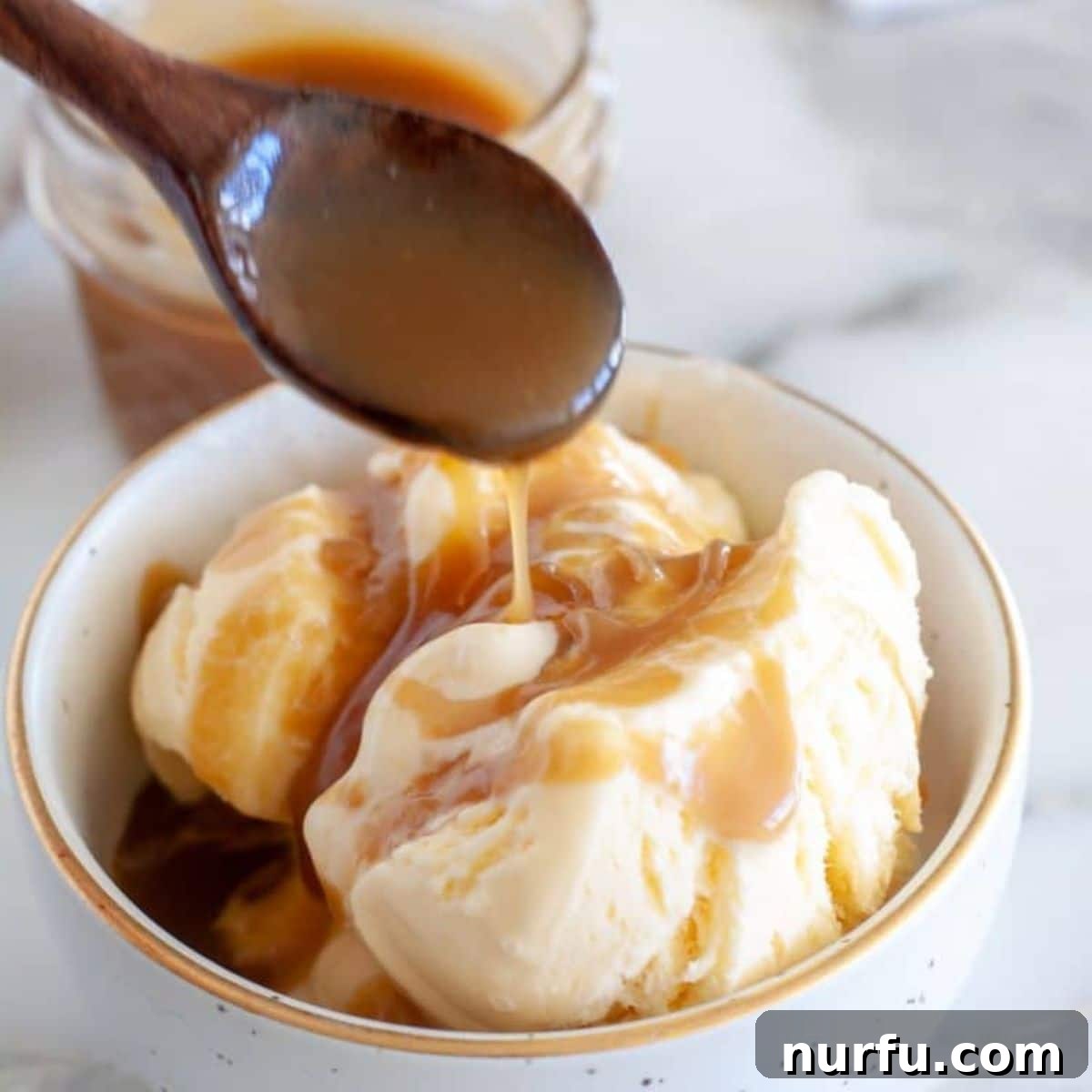 Rich Butterscotch Sauce 4 Bowl of ice cream with butterscotch sauce.