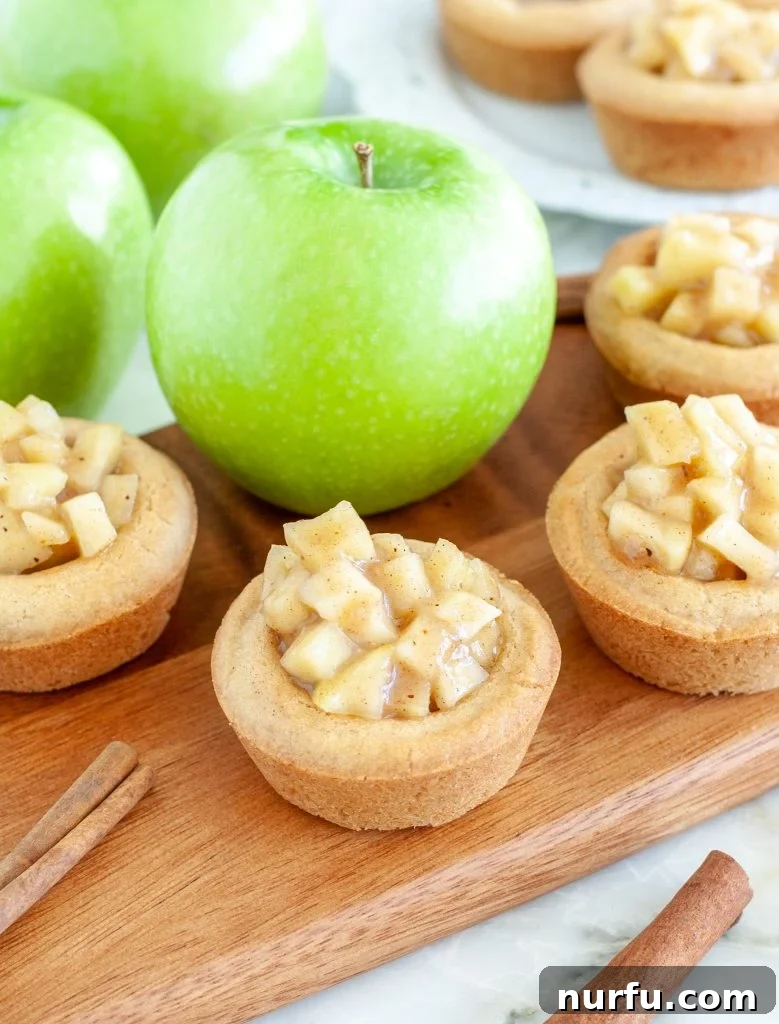 Mini Apple Pie Cookie Treats 2 Delicious Apple Pie Cookie Cups filled with spiced apple mixture