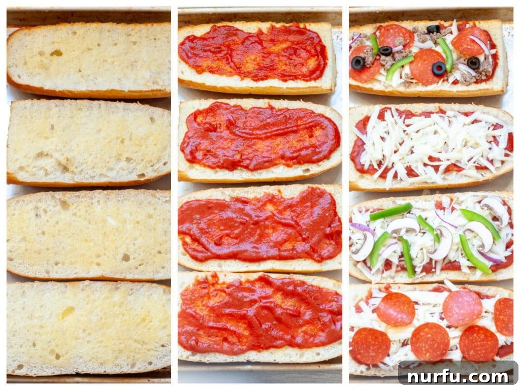 Crispy Baguette Pizza 4 French Bread Pizza with toppings