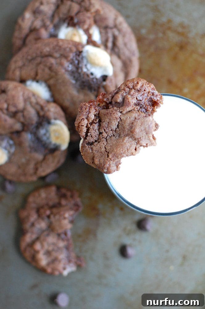Mexican Hot Chocolate Cookies Delicious Mexican Hot Chocolate cookies with a glass of milk, inviting a sweet and spicy treat.