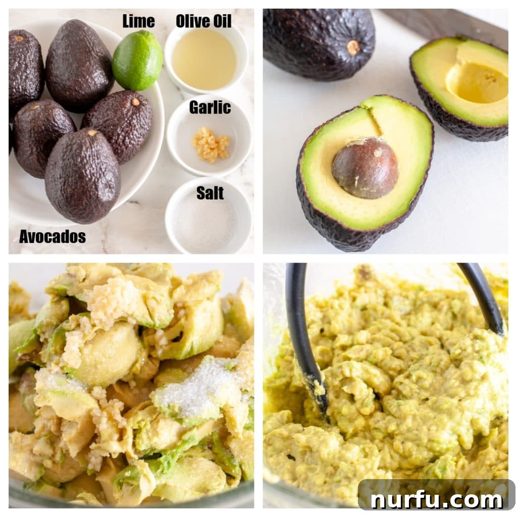 Your Guide to Freezing Guacamole 3 Bowl with avocados, lime, olive oil, garlic, and salt – key ingredients for freezing guacamole.