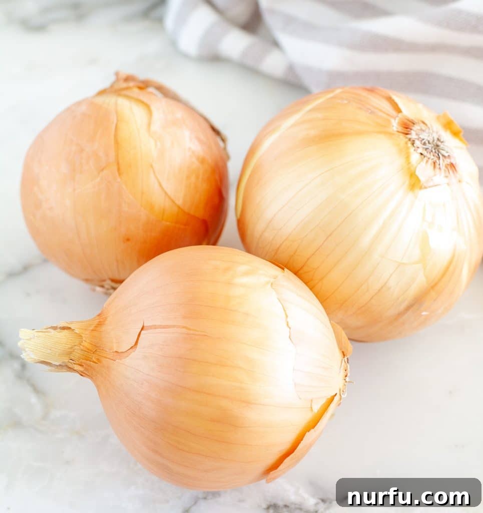 8 Great Mushroom Substitutes 4 Three onions on a table.