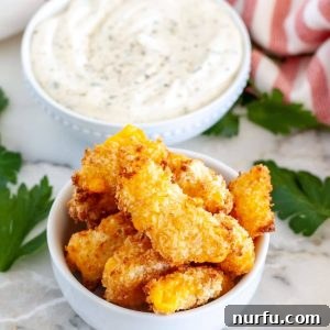 Bowl of crispy cheese curds.