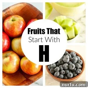 Apples, honeydew, and blueberries.