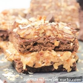 German Chocolate Brownie on a plate