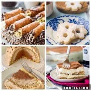 21 Irresistible Italian Desserts 3 Plate of cannolis, cookies, cake, and tiramisu