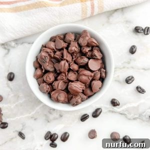 Bowl of chocolate covered espresso beans.