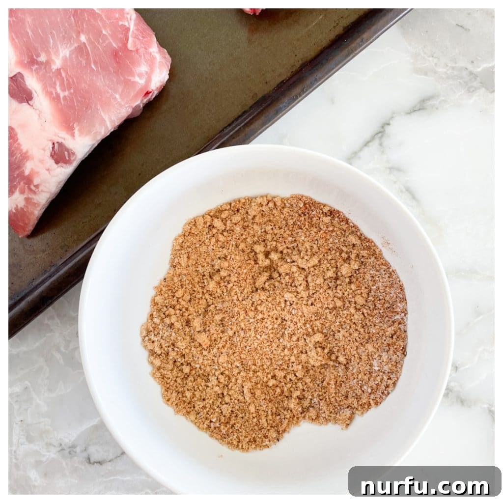 Fall-Off-The-Bone Oven Ribs 4 A bowl filled with the homemade spice mix, perfectly blended and ready to season the ribs.