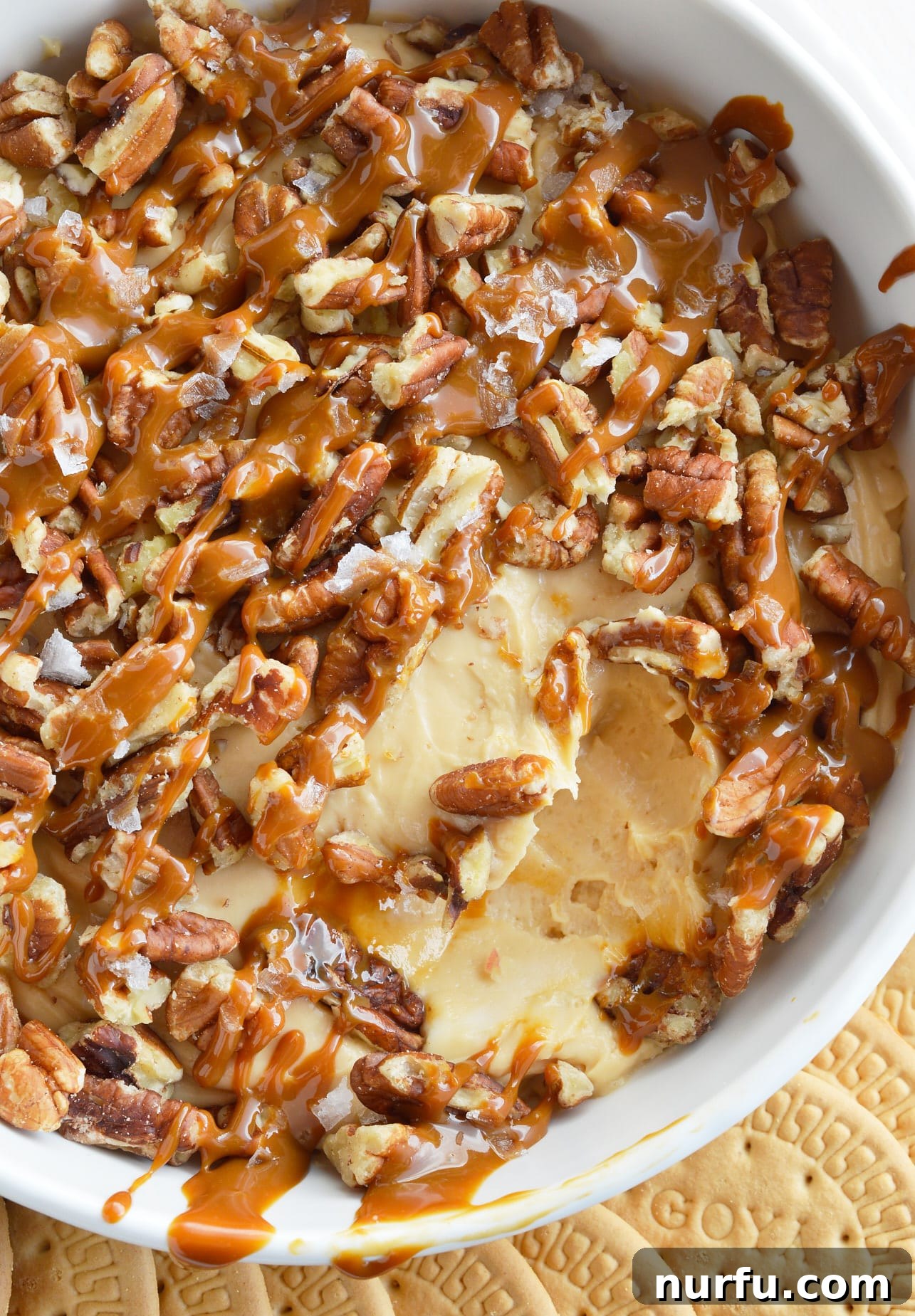 15 Next-Level Dips for Your Best Party Yet 16 Luxurious Salted Caramel Pecan Cheesecake Dip, an elegant dessert.