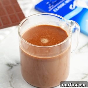 Quick and Easy Chocolate Coffee Bliss 5 Cup of coffee with a chocolate bar.