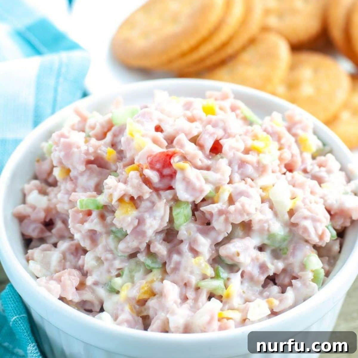 50 Refreshing Cold Lunch Ideas 12 A hearty bowl of ham salad, perfect for using up leftover ham and making a quick, delicious lunch.