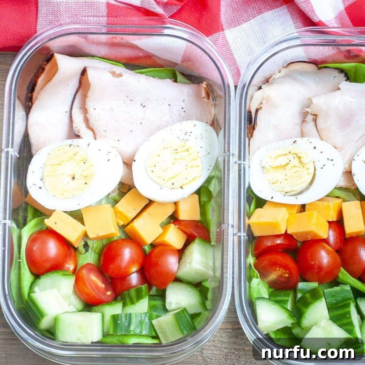 50 Refreshing Cold Lunch Ideas 5 A convenient keto snack box featuring turkey, hard-boiled eggs, and fresh vegetables, perfect for a low-carb lunch.