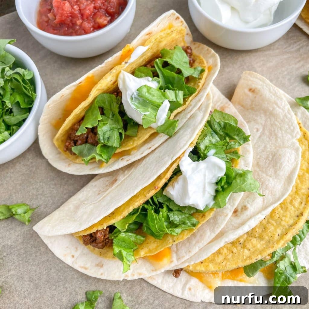 Ultimate Homemade Cheesy Gordita Crunch 2 Three gorditas and bowl of salsa and sour cream.