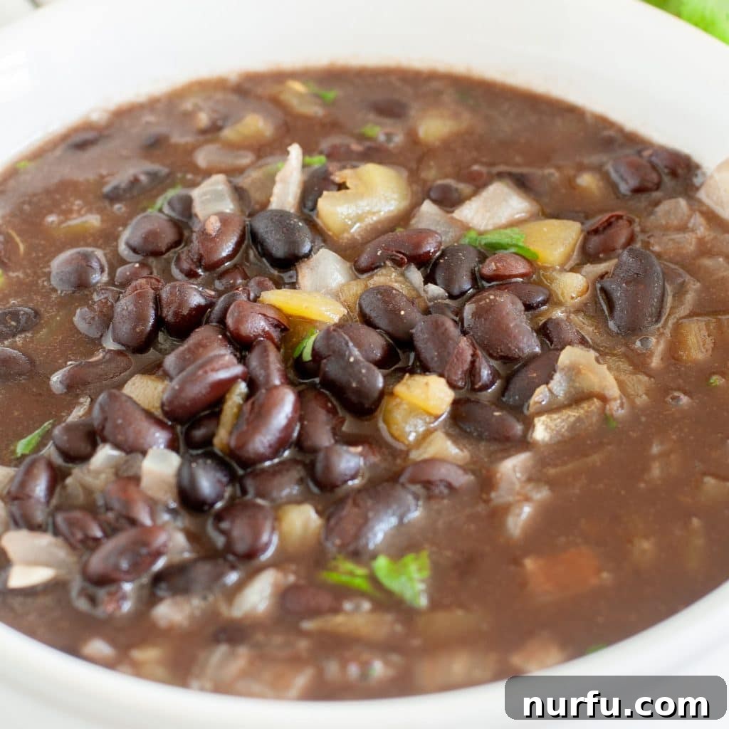 Çili Yanına Ne Yakışır En İyi 27 Eşlikçi Lezzet 21 A rustic bowl filled with seasoned Mexican black beans, garnished with fresh cilantro.