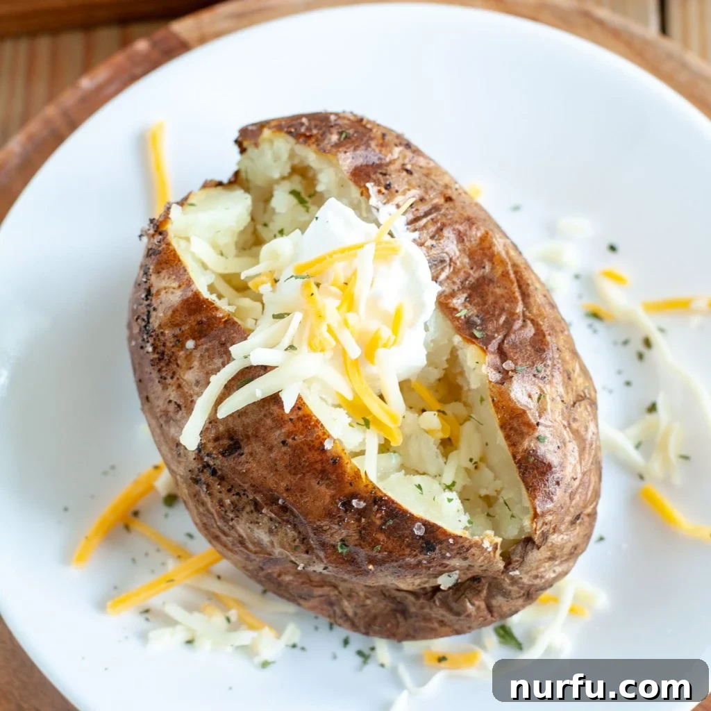 Çili Yanına Ne Yakışır En İyi 27 Eşlikçi Lezzet 6 A perfectly baked potato, fluffy inside and crispy outside, generously topped with melted cheese and a dollop of sour cream.