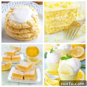 Lemon cookies, lemon cake, lemon bars, and lemon sorbet.