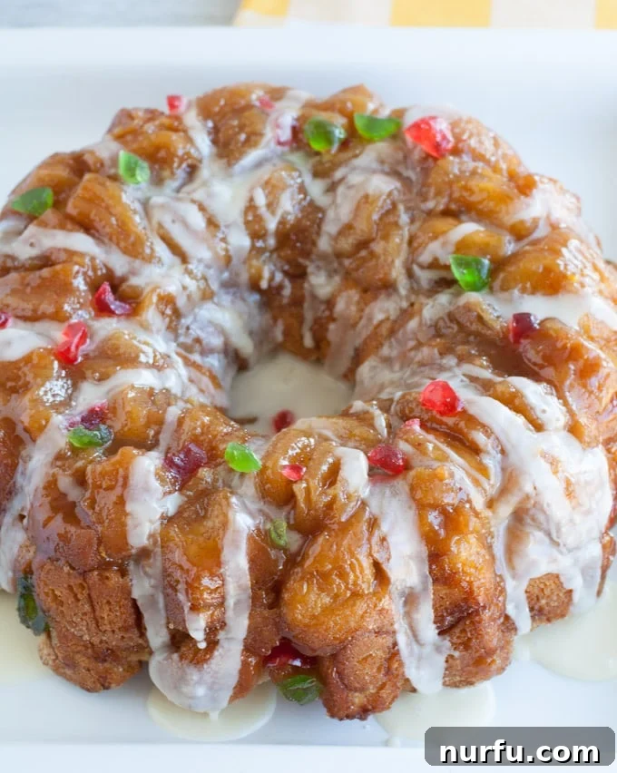 Holiday Monkey Bread on a serving dish