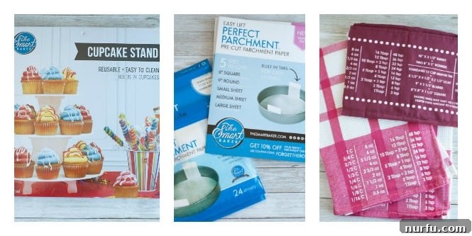 A collection of diverse baking essentials, illustrating how various items can be combined into a cohesive gift basket.