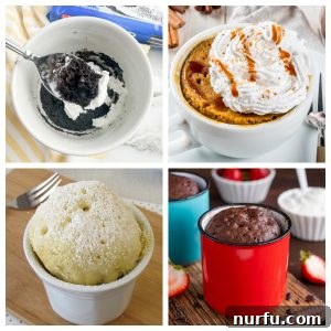 31 Must-Try Mug Cake Recipes 3 Chocolate mug cake, lemon mug cake, pumpkin mug cake.