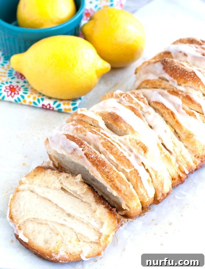 Lemon Pull Apart Bread easy lemon pull-apart bread opened up