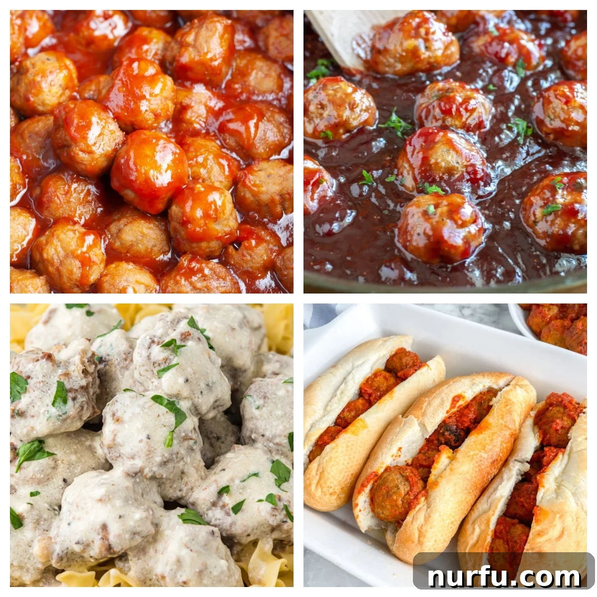 30 Delicious Frozen Meatball Meals 2 A vibrant collection of delicious frozen meatball dishes, including savory meatballs in a rich sauce, classic Swedish meatballs, and a tempting meatball sandwich, showcasing the versatility and appeal of these easy-to-prepare meals for any occasion.