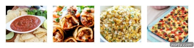 Cinco De Mayo Appetizers and Dips A colorful spread of Cinco de Mayo appetizers featuring fresh salsa, crispy taquitos, flavorful Mexican street corn, and a creamy dip.