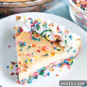 Plate of cheesecake with sprinkles.