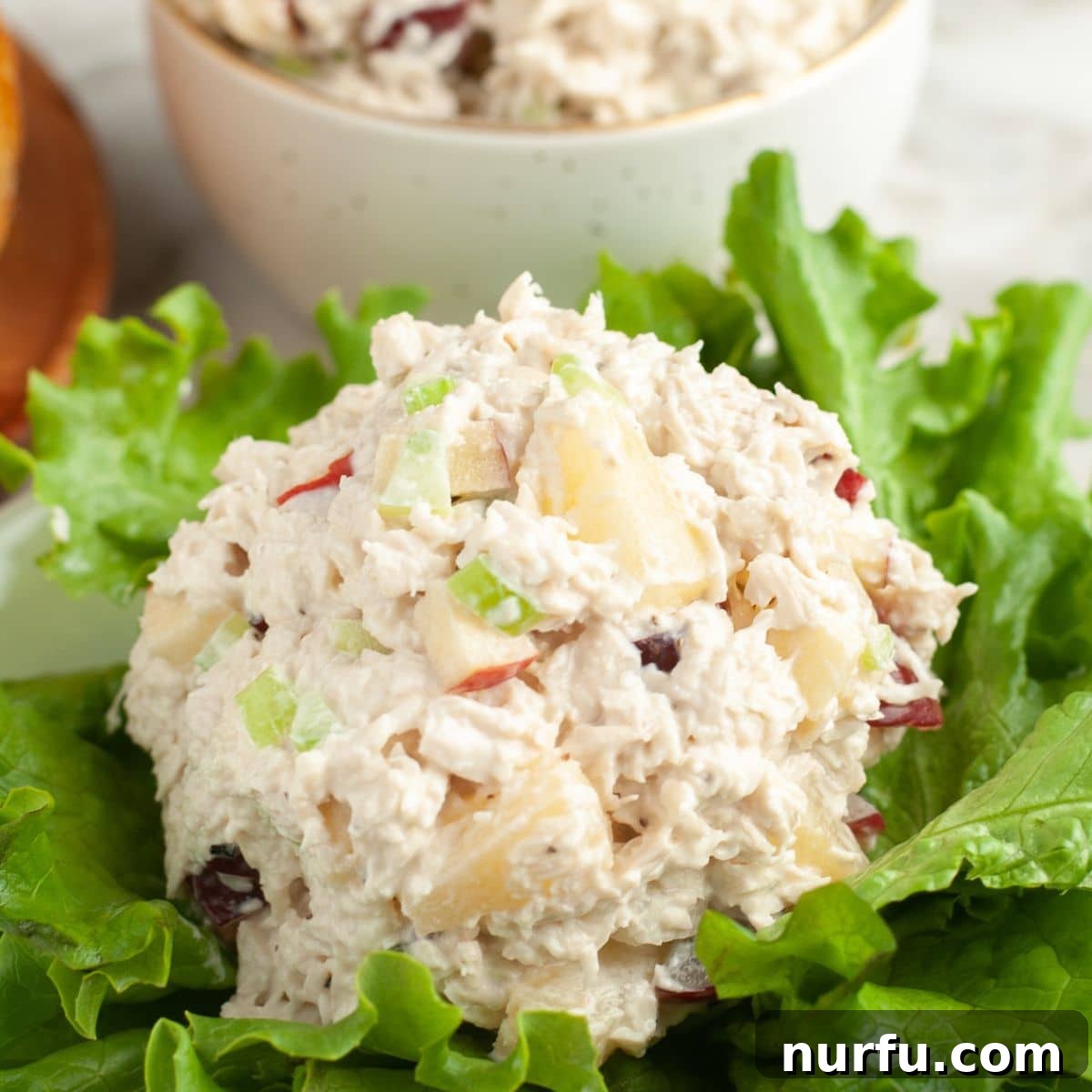 31 Perfect Side Dishes for Potato Salad 12 Scoop of chicken salad on a bed of lettuce.