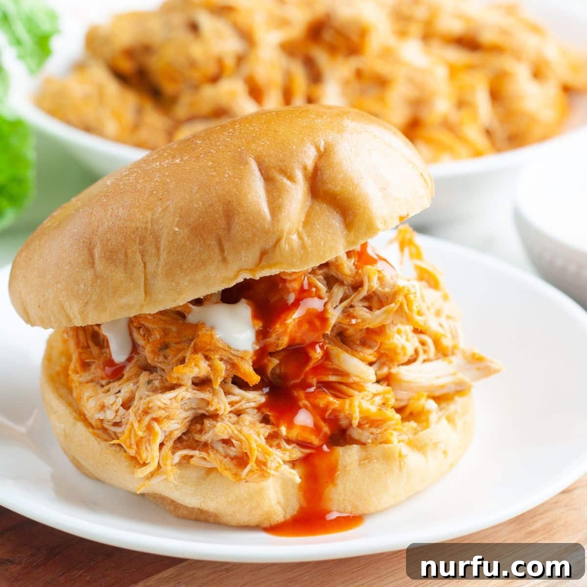 31 Perfect Side Dishes for Potato Salad 15 Shredded chicken sandwich with buffalo sauce.