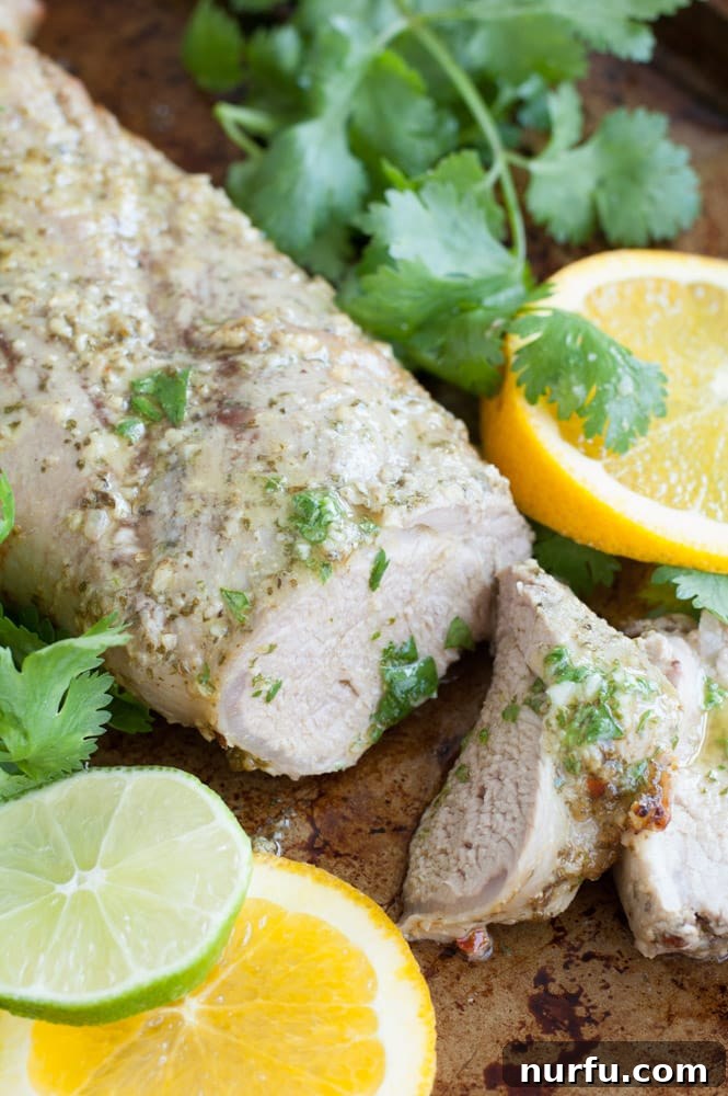 Mojo Pork Tenderloin Pork Tenderloin sliced