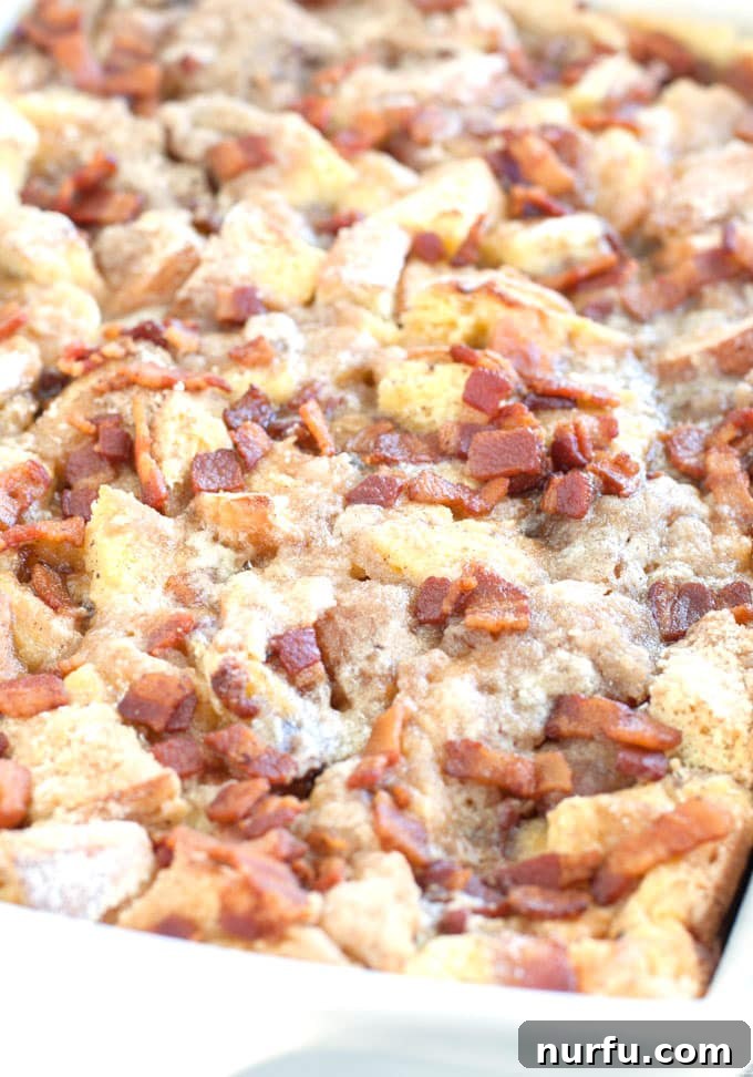 Sweet and Savory French Toast Bacon Casserole Delightful French Toast Bacon Casserole, a perfect sweet and savory breakfast or brunch dish.