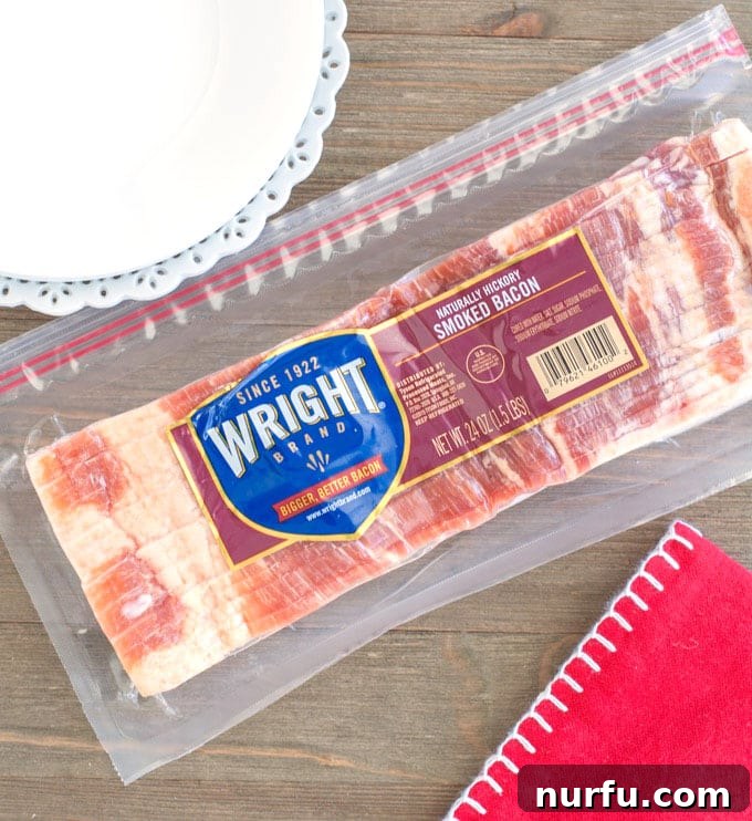 Easy Overnight French Toast Casserole Overnight French Toast Casserole with bacon, ready for baking.
