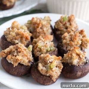 Stuffed mushrooms on a plate.