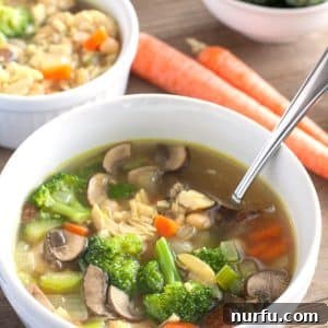 Bowl of vegetable soup.