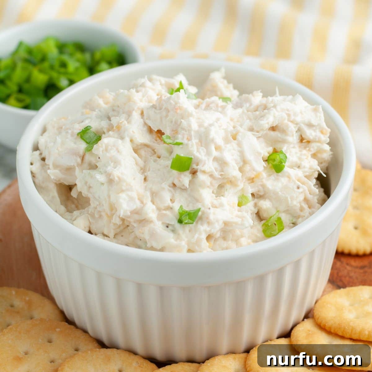 Chilled Crab Delight 8 A large bowl of perfectly chilled cold crab dip, garnished with fresh herbs, ready for serving at a party.