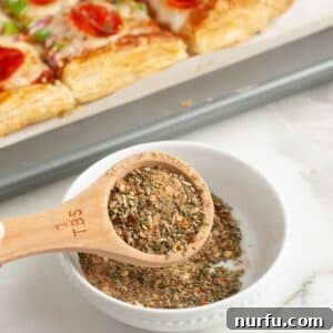 Perfect Homemade Pizza Seasoning Blend 5 Tablespoon with vibrant homemade pizza seasoning.