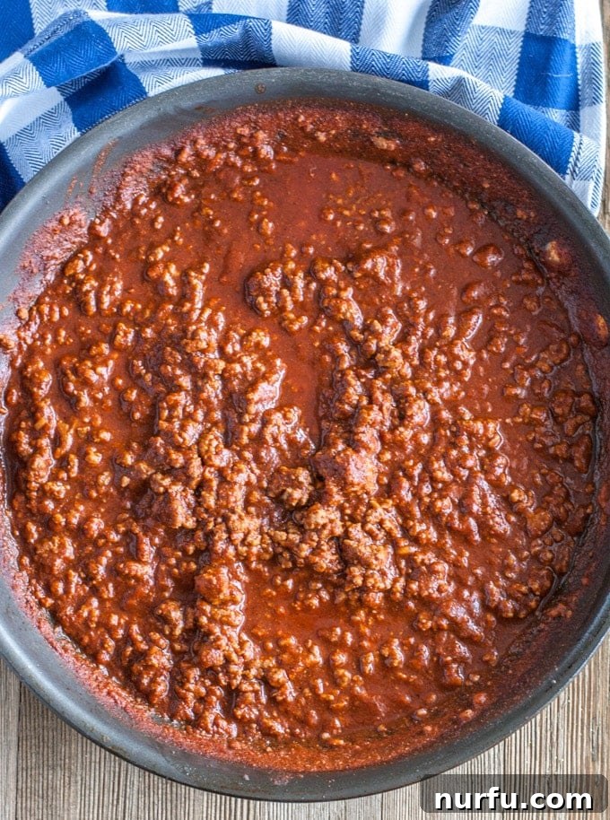 Ready to Serve Sloppy Joes Homemade sloppy joes in a skillet