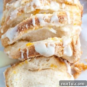 Pull apart bread on plate.