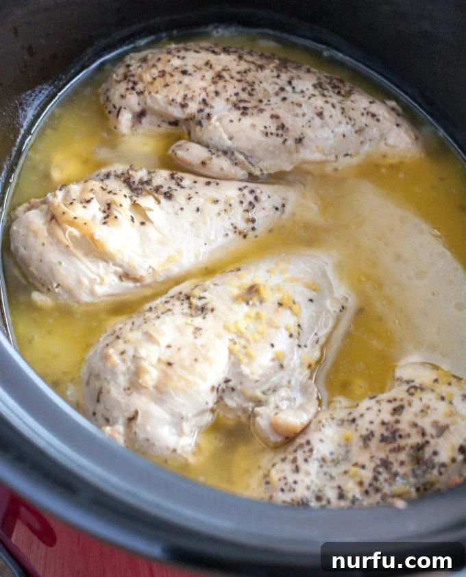 Slow Cooker Creamy Lemon Chicken Spaghetti slow cooker chicken